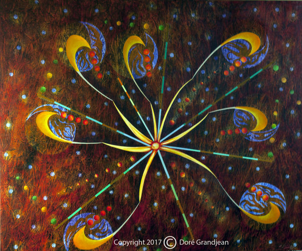 Cosmic Sunflower 100 x 120 cm